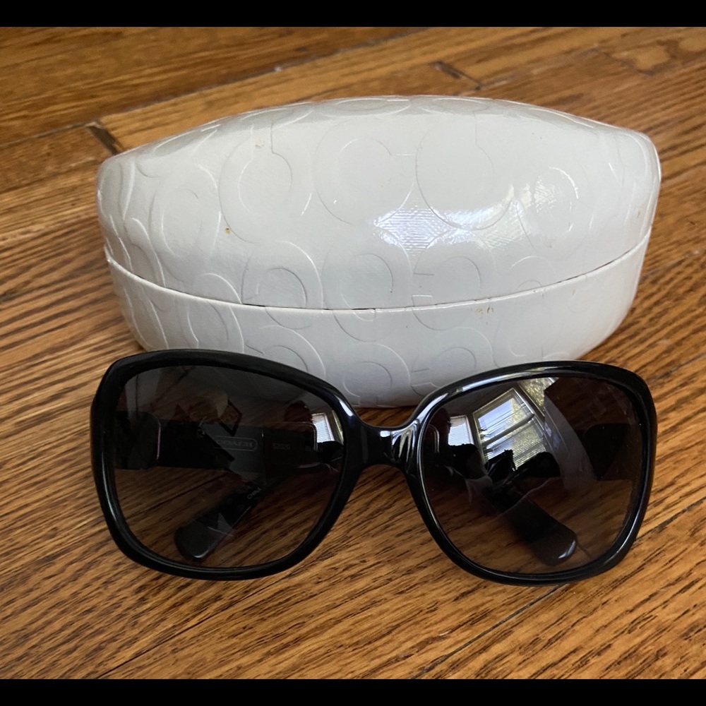 Black Coach Signature Rectangle Sunglasses